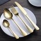 24 Piece Flatware Cutlery Set With Stand In Gold and Silverware