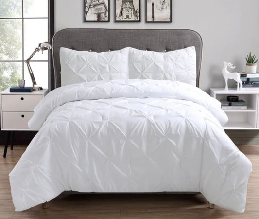 3-Pieces White Alternative Comforter Bedding Set