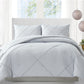 Gray 3 Pieces Soft All Season Luxury Solid Color Microfiber Comforter Set.
