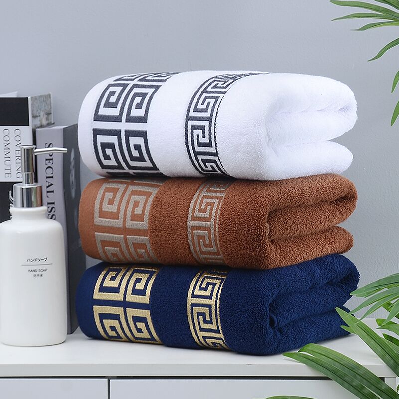 Maze Greek Key Luxury Embroidered Bath Towel Sets - Bella Lino Linens