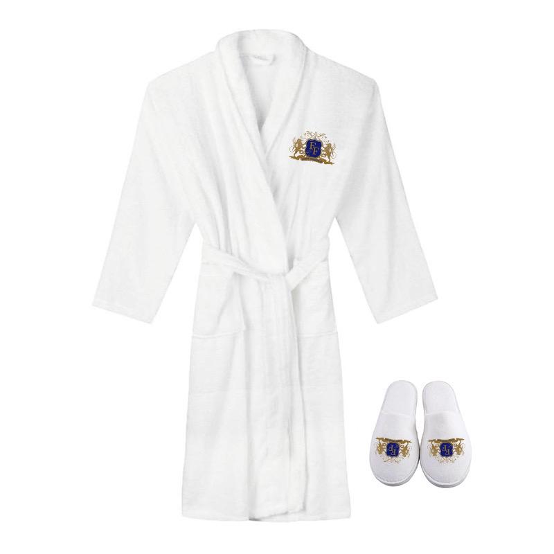 Luxury Bathrobe And Slipper Set In Gift Box.